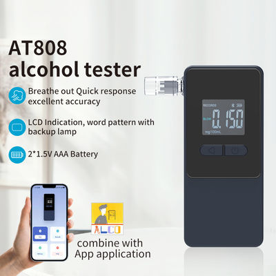 AT808 Portable Alcohol Tester with Advanced Fuel Cell Sensor Bluetooth Connectivity to AlcoCHECK App Large LCD Display