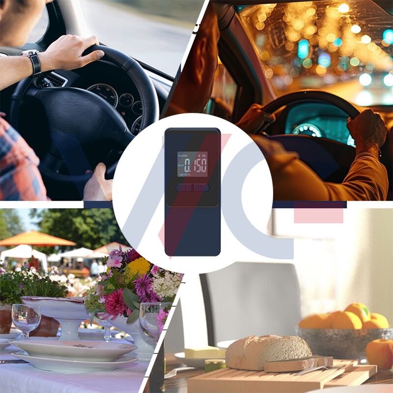 AT808 Portable Alcohol Tester with Advanced Fuel Cell Sensor Bluetooth Connectivity to AlcoCHECK App Large LCD Display