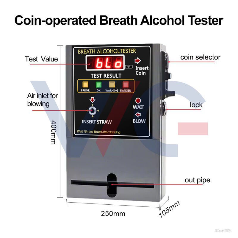 In Stock Coin-Operated Breathalyzer Gas Analyzers OEM and ODM Alcohol Detector for Bar and Public Places