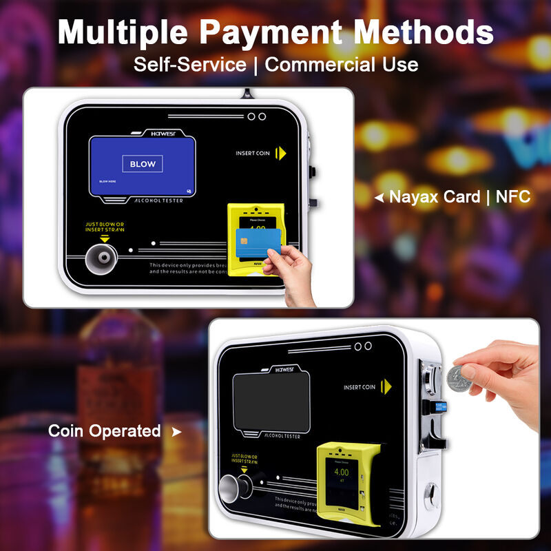 Wall Mounted Breathalyzers Credit Card Non-contact Blowing or Mouthpiece